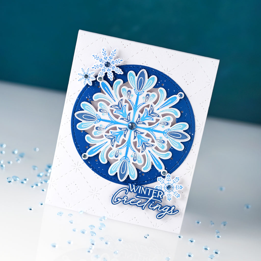 Pinkfresh Studio: Folk Snowflake | Layering Stencil